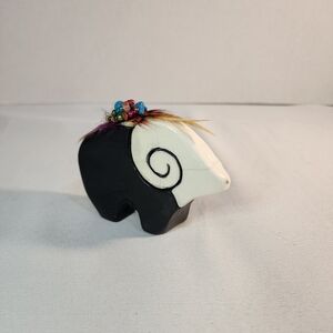 Handcrafted Native American Ceramic Sheep Figurine by Len Hughes, 2006